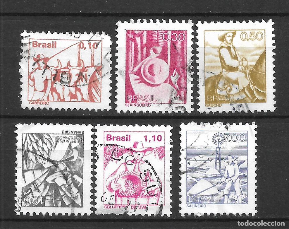 Sellos: brasil 1976-78 lote 6 sellos usado - 16/6