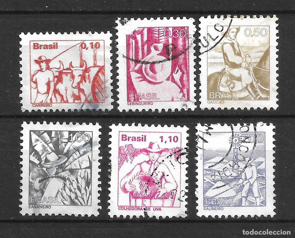 Sellos: brasil 1976-78 lote 6 sellos usado - 16/6