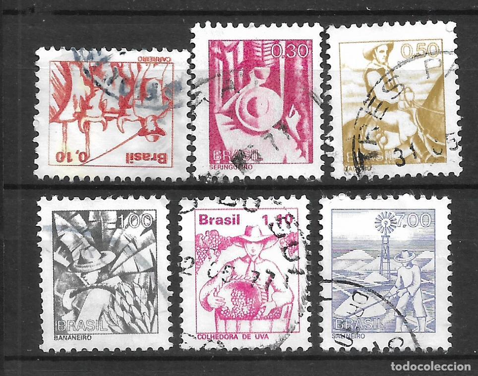 Sellos: brasil 1976-78 lote 6 sellos usado - 16/6