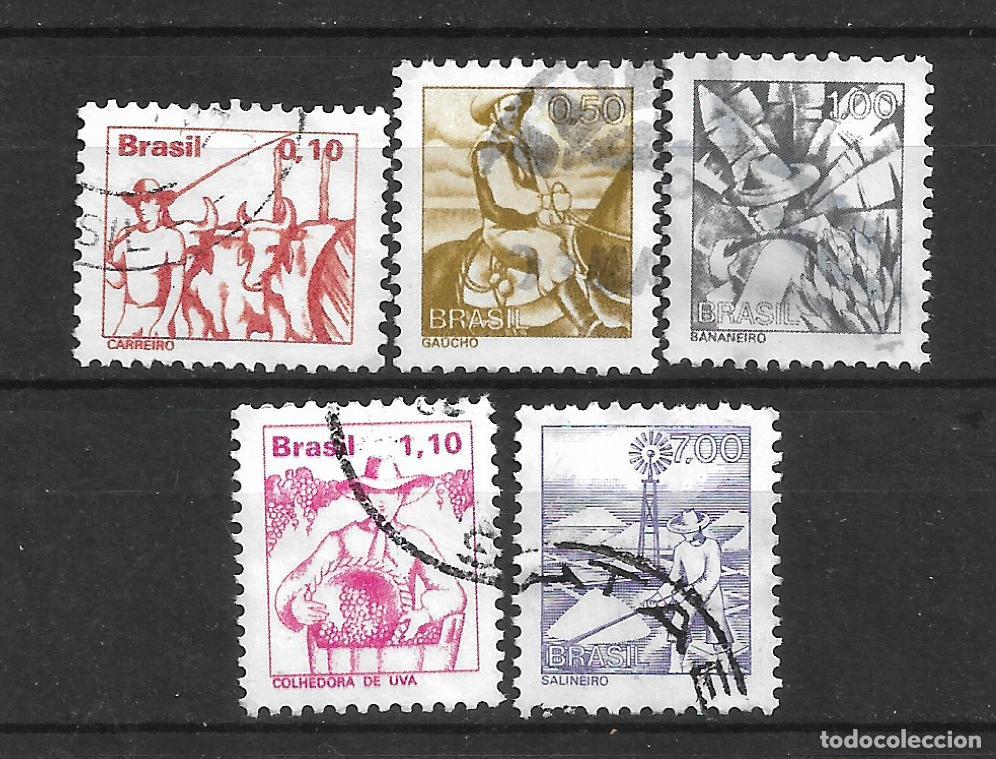 Sellos: brasil 1976-78 lote 5 sellos usado - 16/6