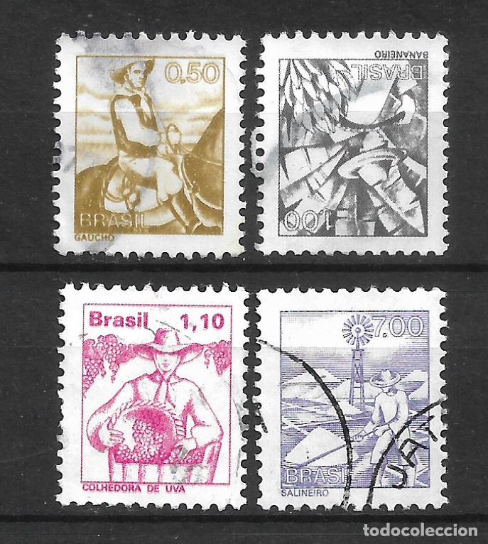 Sellos: brasil 1976-78 lote 4 sellos usado - 16/6