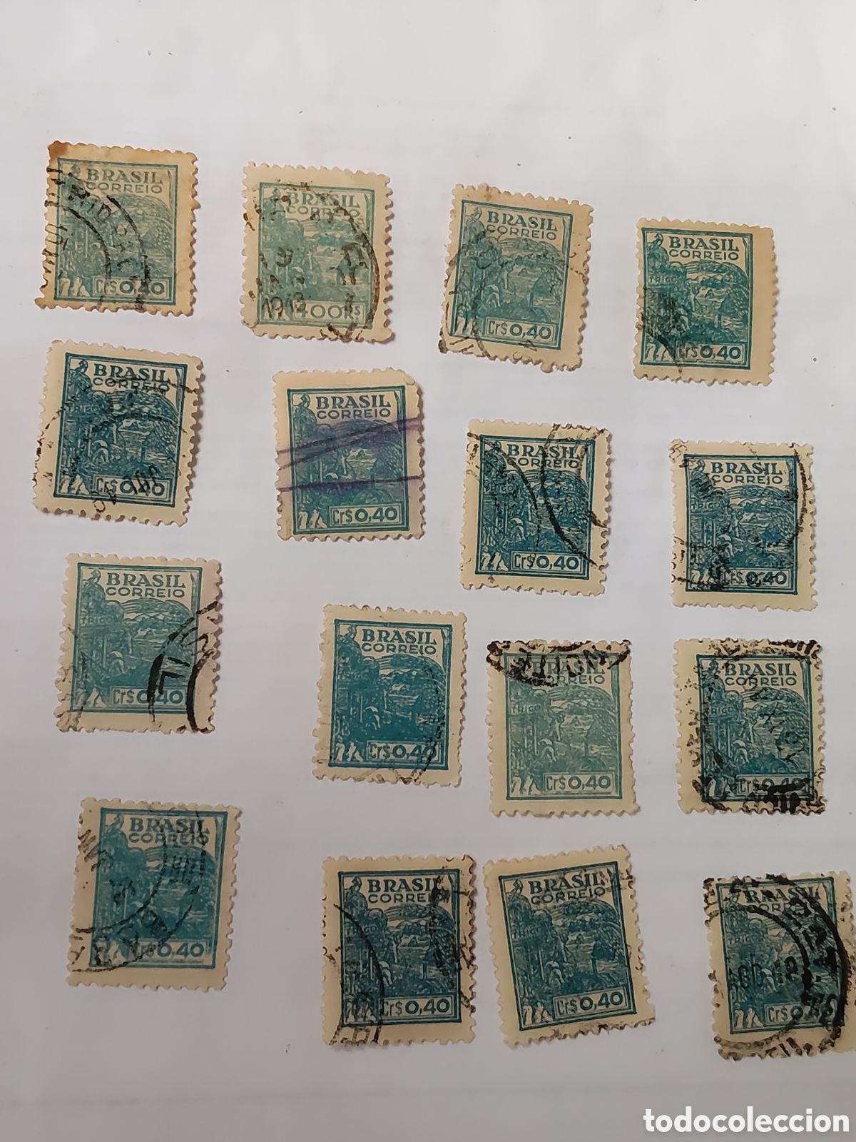 Sellos: 16 sellos de Brasil Agricultura/Trigo 1941 usados