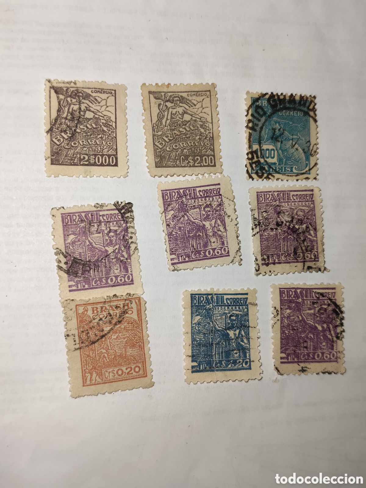 Sellos: 9 sellos variados muy antiguos de Brasil 1946 usados