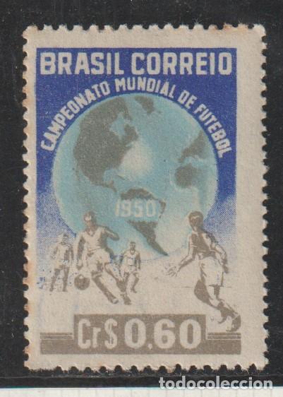 Sellos: BRASIL // YVERT 484 // 1950 ... NUEVO - MUNDIAL F&Uacute;TBOL DE BRASIL 1950