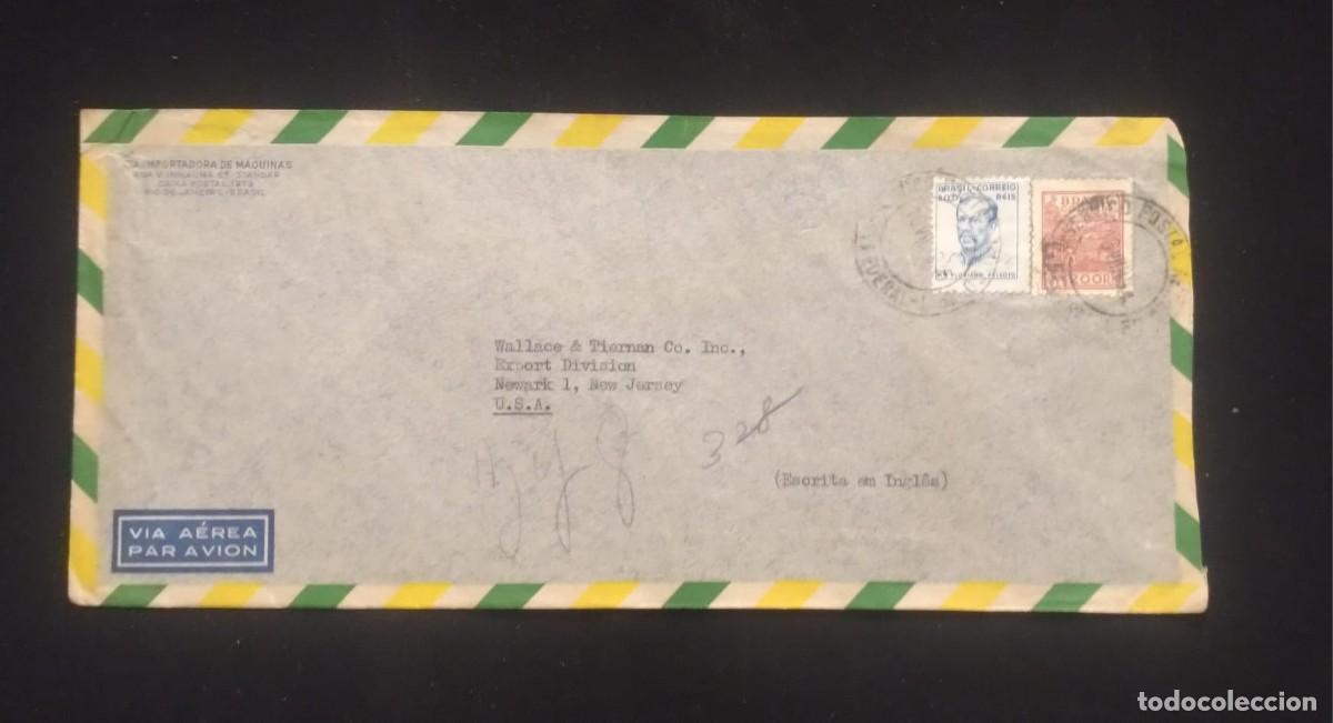 Sellos: TS) CIRCA 1947 BRAZIL, COVER SENT FROM RIO DE JANEIRO TO NEW JERSEY, AIRMAIL, WITH THE AGRICULTURE A