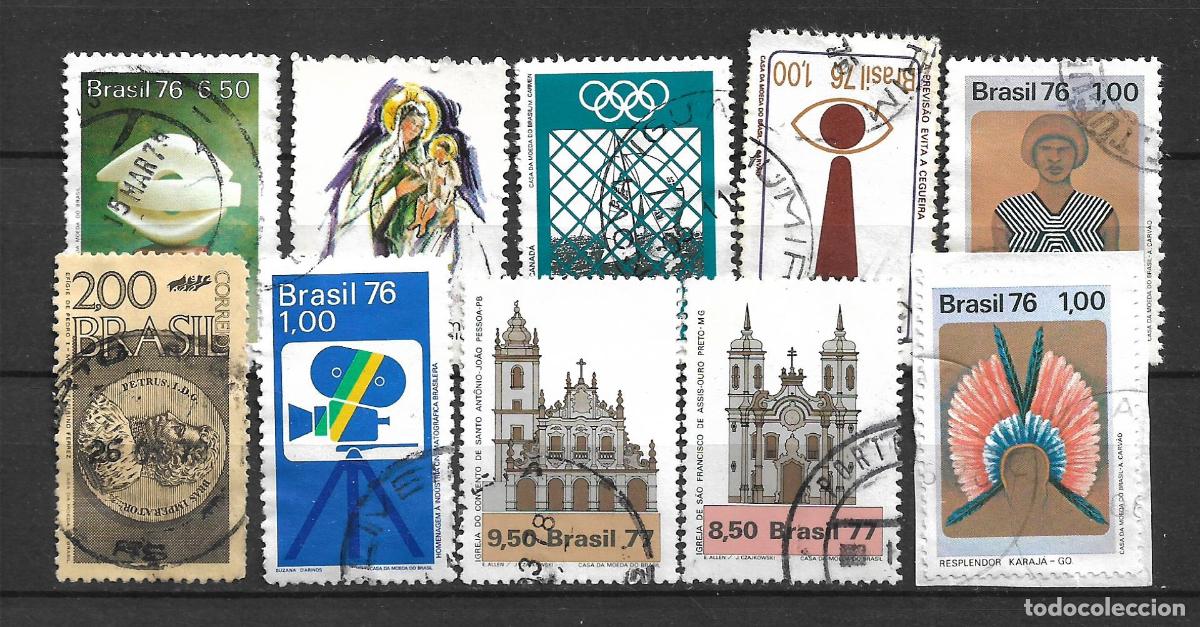 Sellos: brasil a&ntilde;os 70 lote 10 sellos usado - 19/4