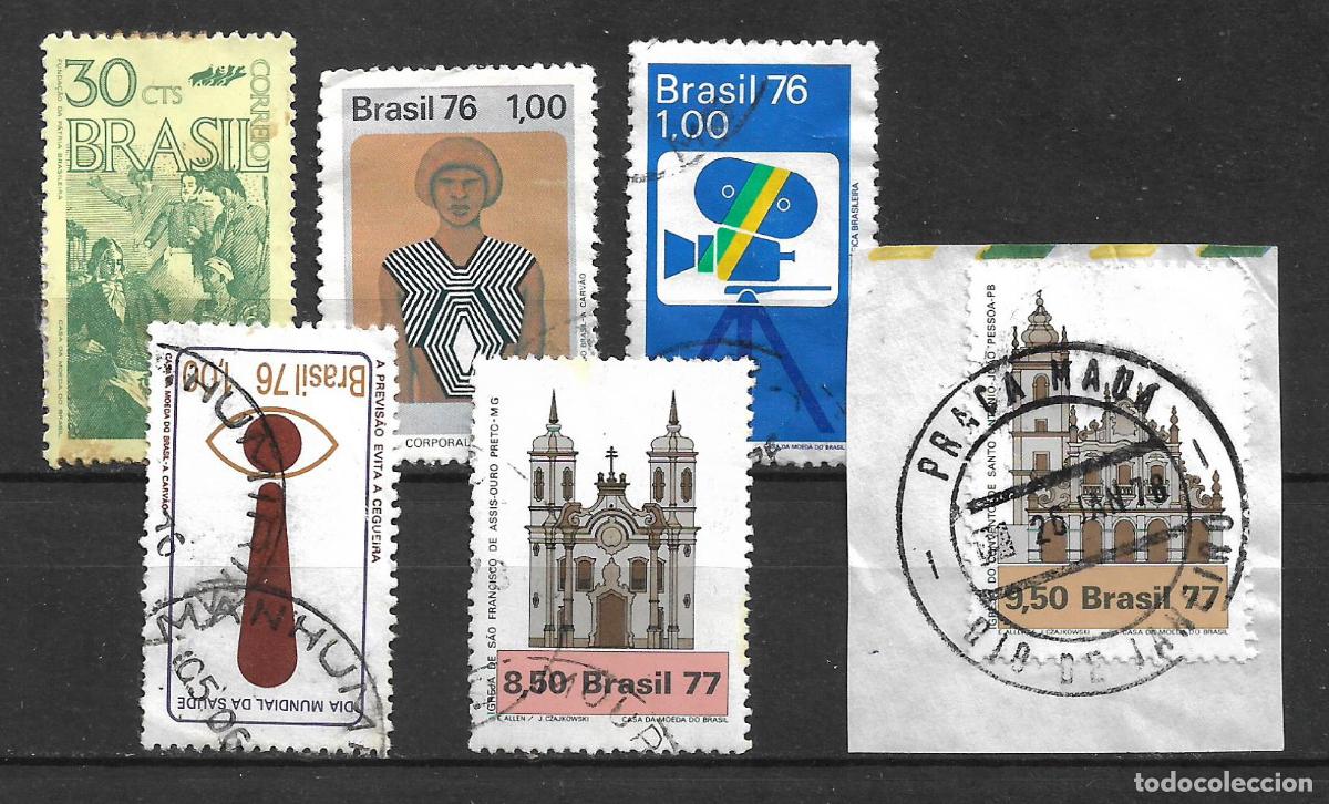 Sellos: brasil a&ntilde;os 70 lote 6 sellos usado - 19/4