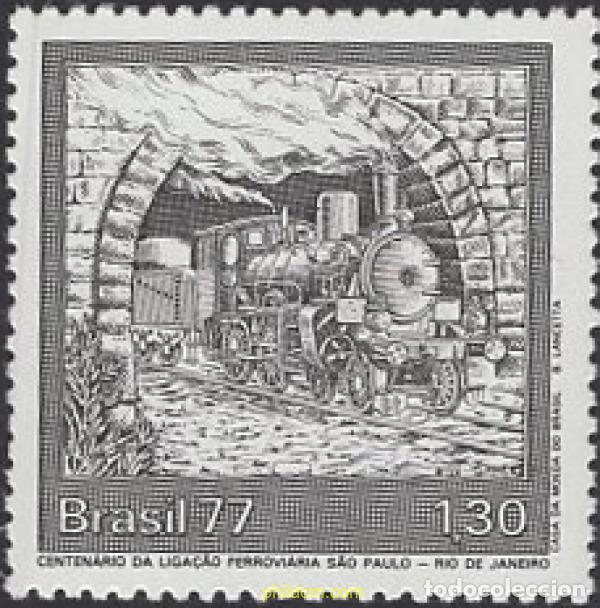 Sellos: 57782 MNH BRASIL 1977 CENTENARIO DEL FERROCARRIL SAO PAULO-RIO DE JANEIRO
