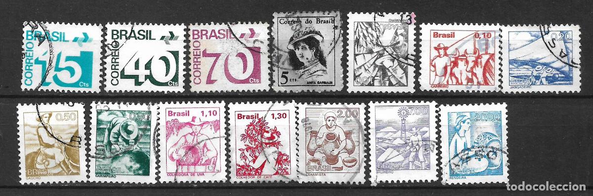 Sellos: brasil a&ntilde;os 70 lote 14 sellos usados- 19/8