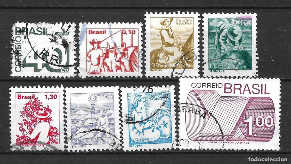 Sellos: brasil a&ntilde;os 70 lote 8 sellos usados- 19/8