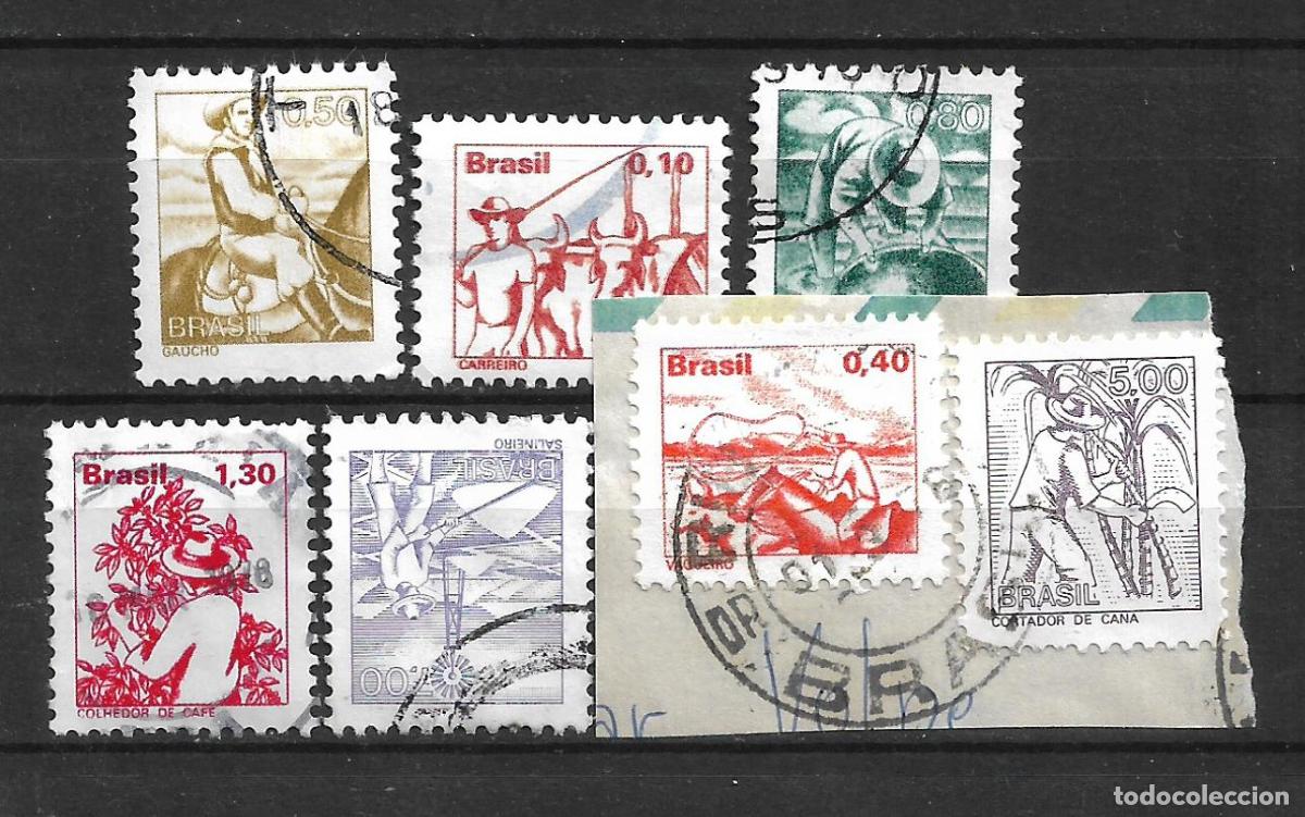 Sellos: brasil a&ntilde;os 70 lote 7 sellos usados- 19/8