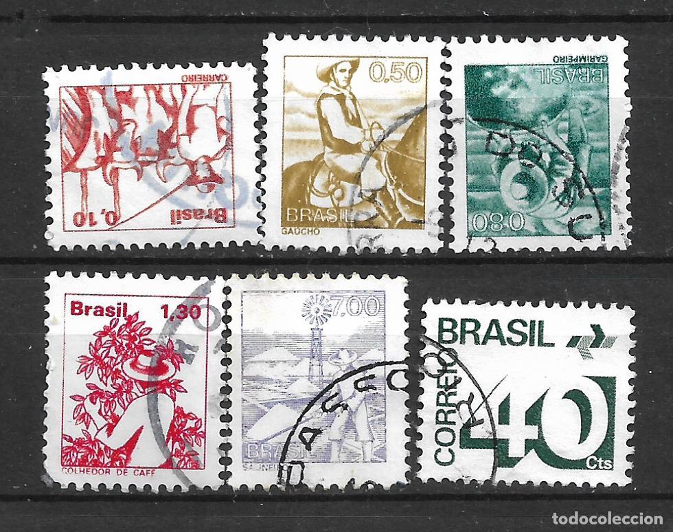 Sellos: brasil a&ntilde;os 70 lote 6 sellos usados- 19/8
