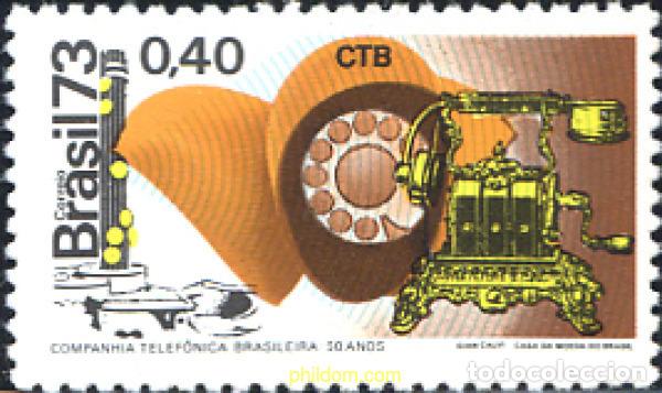 Sellos: 172245 MNH BRASIL 1973 50 ANIVERSARIO DE LA COMPA&Ntilde;IA TELEFONICA BRASILE&Ntilde;A