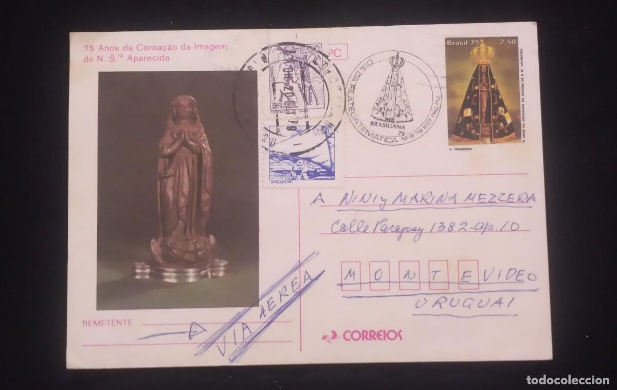 Sellos: TS) 1979 BRAZIL, POSTCARD,AIRMAIL,WITH THE 75TH ANNIVERSARY OF THE CORONATION OF THE IMAGE OF NUESTR