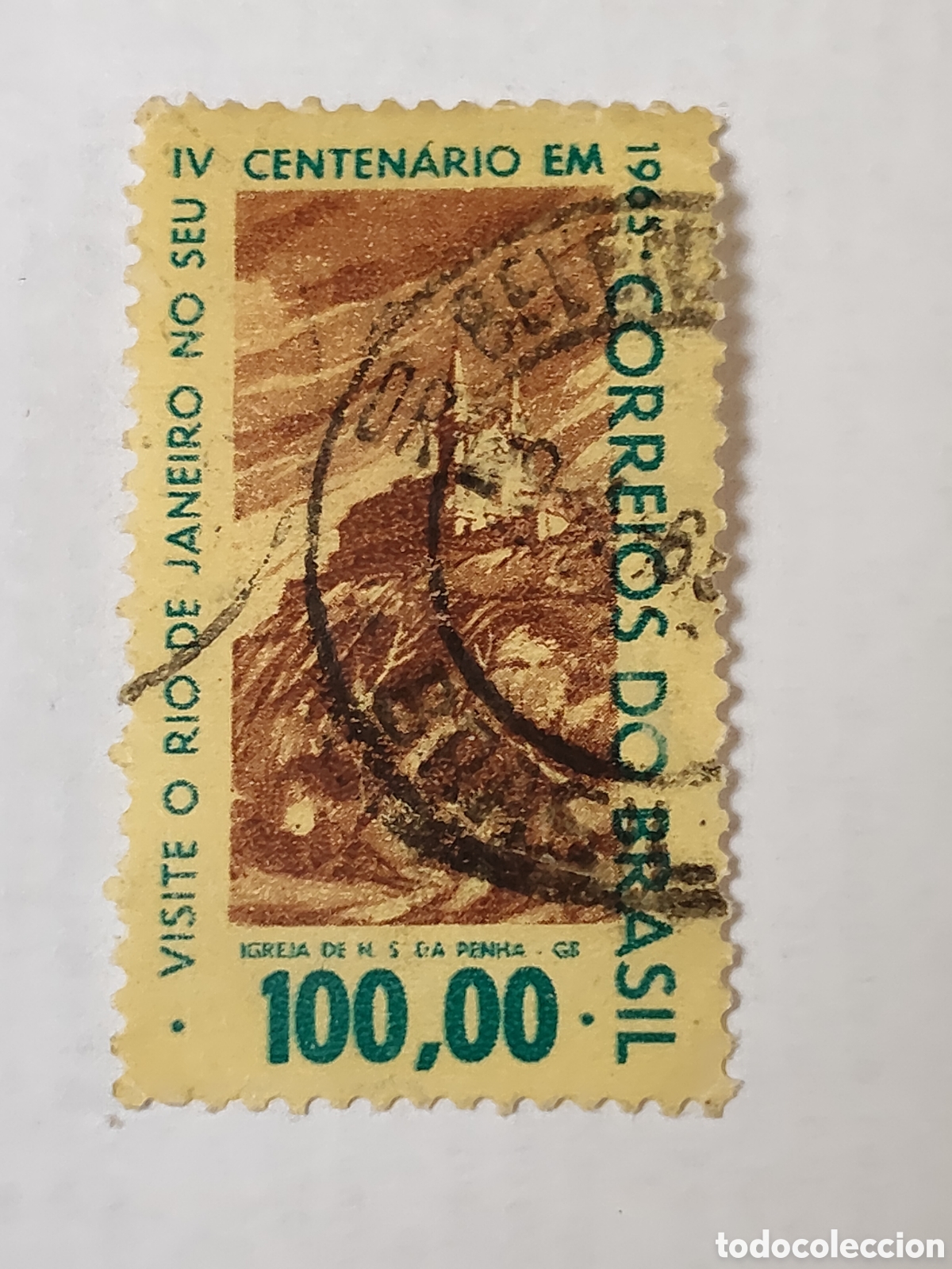 Sellos: Sello de Brasil lV Centenario de R&iacute;o de Janeiro ,Iglesia Ntra Sra de Penha 1965 usado