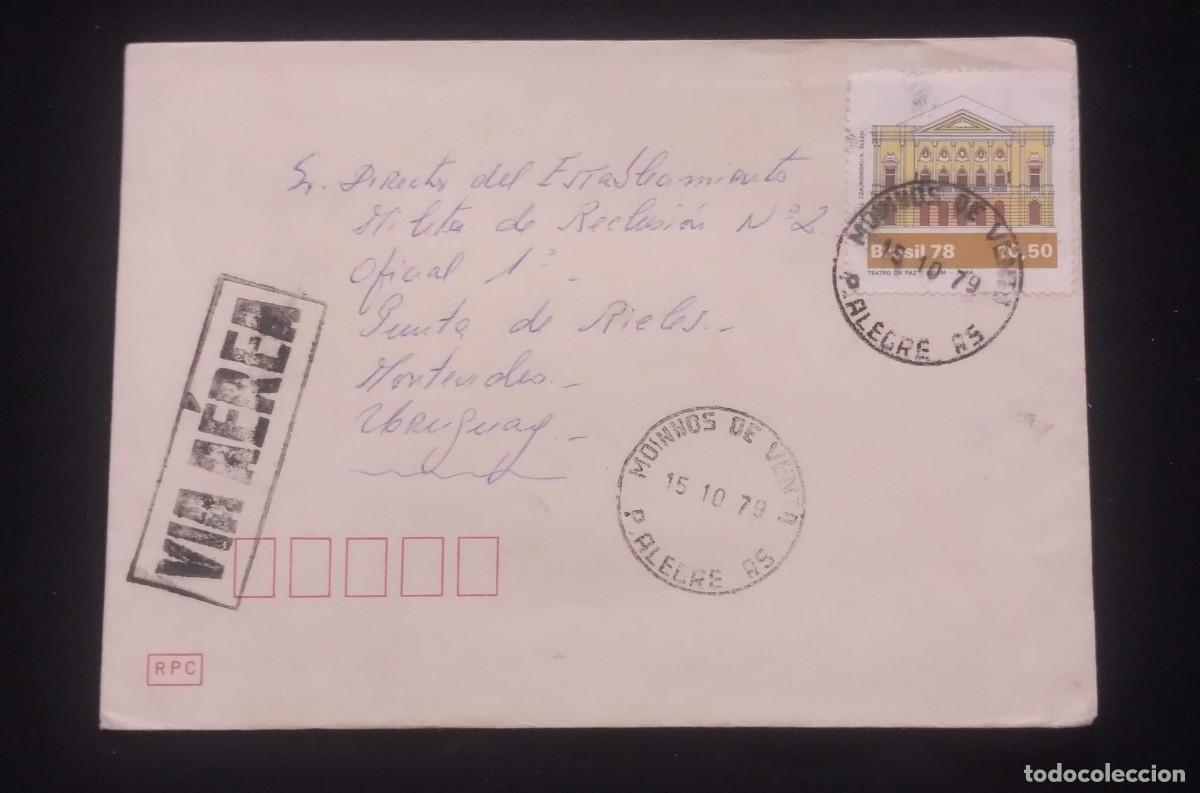 Sellos: TS) 1979 BRAZIL, AIRMAIL, COVER SENT FROM PORTO ALEGRE TO MONTEVIDEO,WITH THEATERS STAMP,VF.