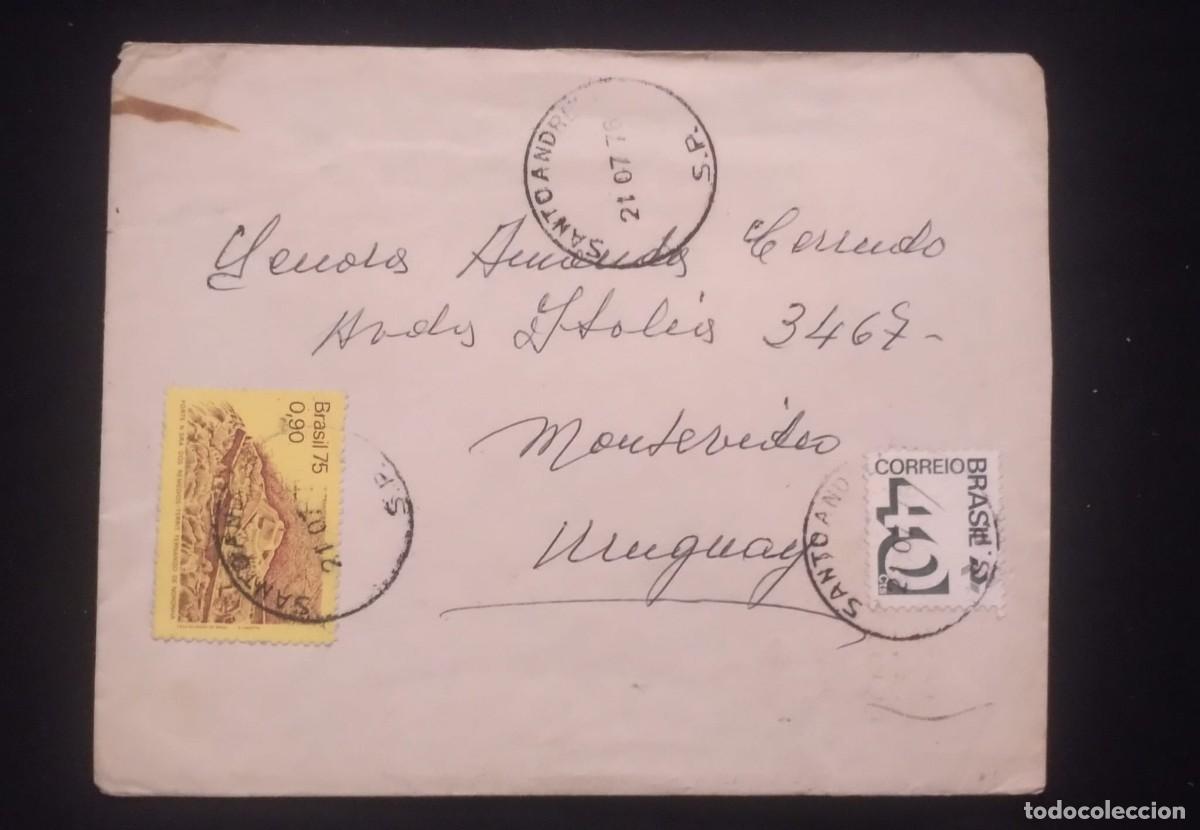 Sellos: TS) 1976 BRAZIL, COVER SENT FROM SAO PAULO TO MONTEVIDEO, WITH THE OLD FORTRESS OF NUESTRA SE&Ntilde;ORA DE
