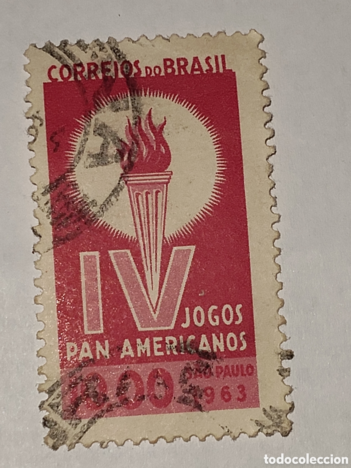 Sellos: Sello de Brasil lV juegos Panamericanos Sao Paulo 1963 usado