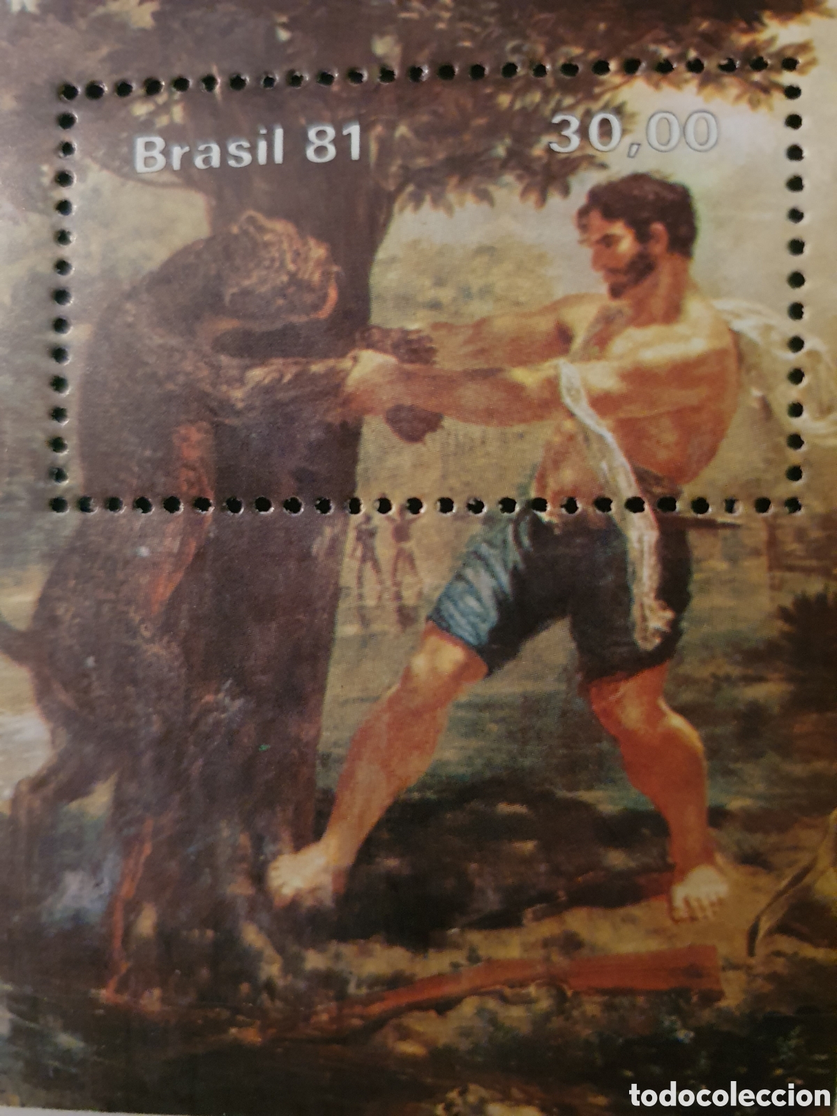 Sellos: ESPECTACULAR PINTURA SELLO HOJA BLOQUE BRASIL