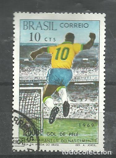Sellos: BRASIL 1969 - YVERT NRO. 914 - GOL DE PEL&Eacute; - USADO