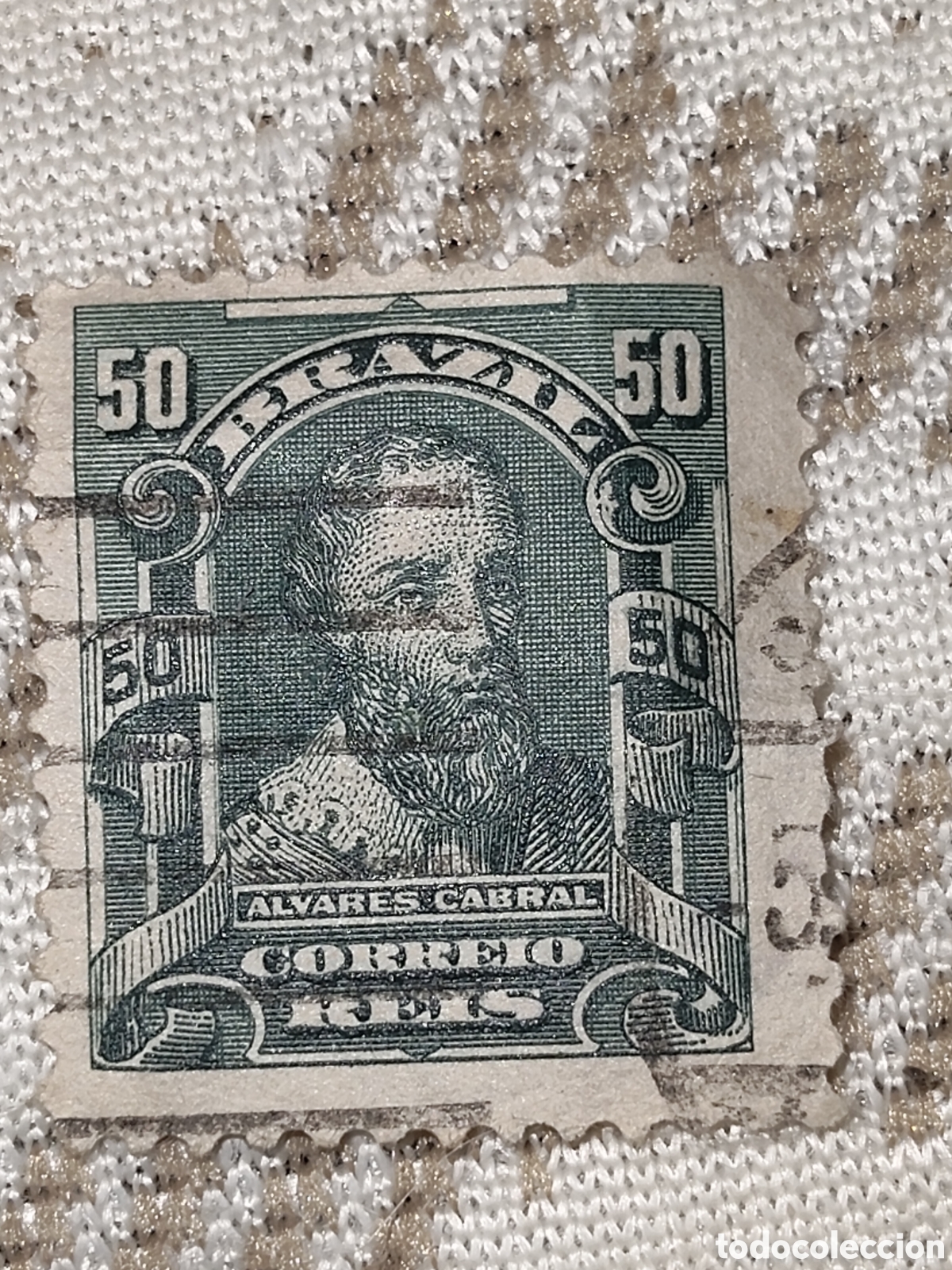 Sellos: Sello de Brasil retrato del navegante portugu&eacute;s Pedro &Aacute;lvares Cabral 1906 usado