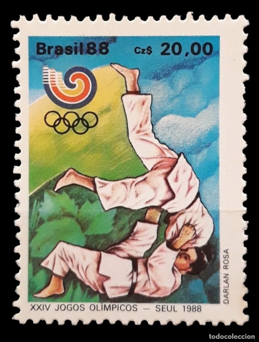Sellos: BRASIL 1988 Juegos Ol&iacute;mpicos. Se&uacute;l, Corea del Sur. NUEVO - MNH **