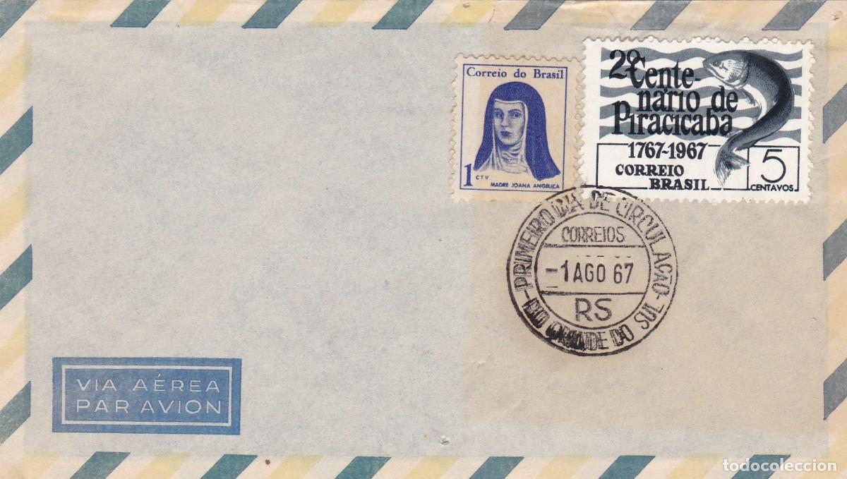 Selos: Brasil. Sello y matasellos primer d&iacute;a. FDC. A&ntilde;o 1967