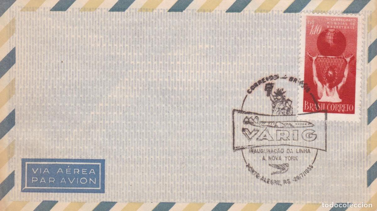 Selos: Brasil. Sello y matasellos primer d&iacute;a. FDC. A&ntilde;o 1955
