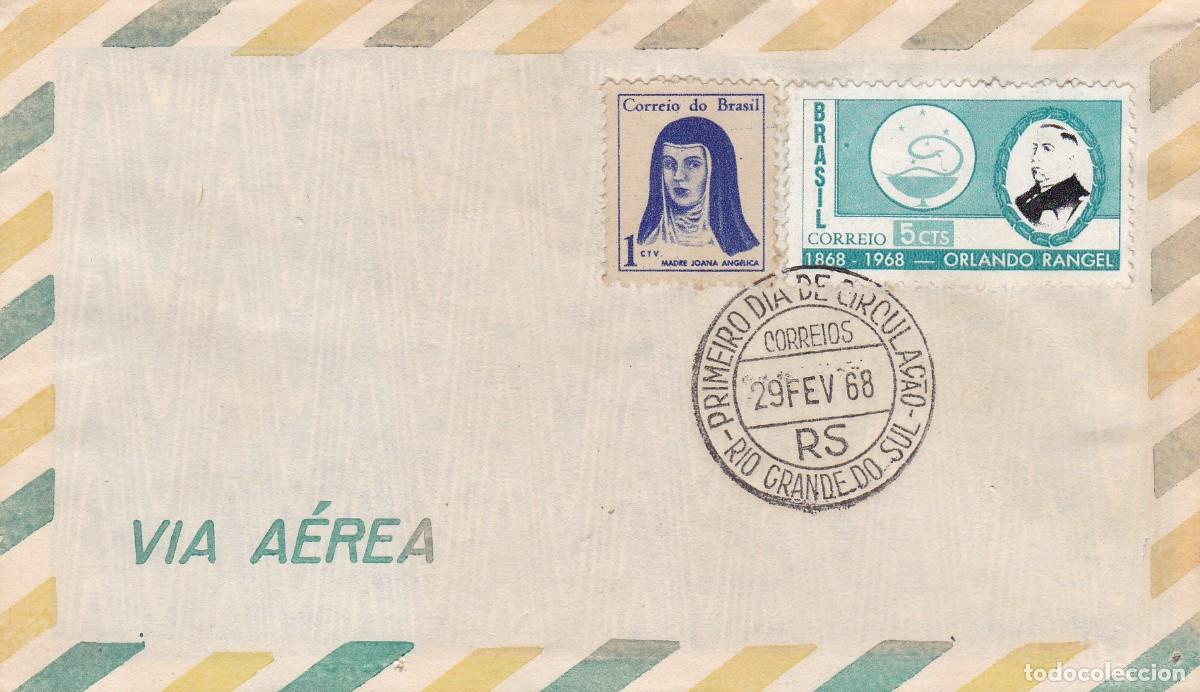 Timbres: Brasil. Sello y matasellos primer d&iacute;a. FDC. A&ntilde;o 1968