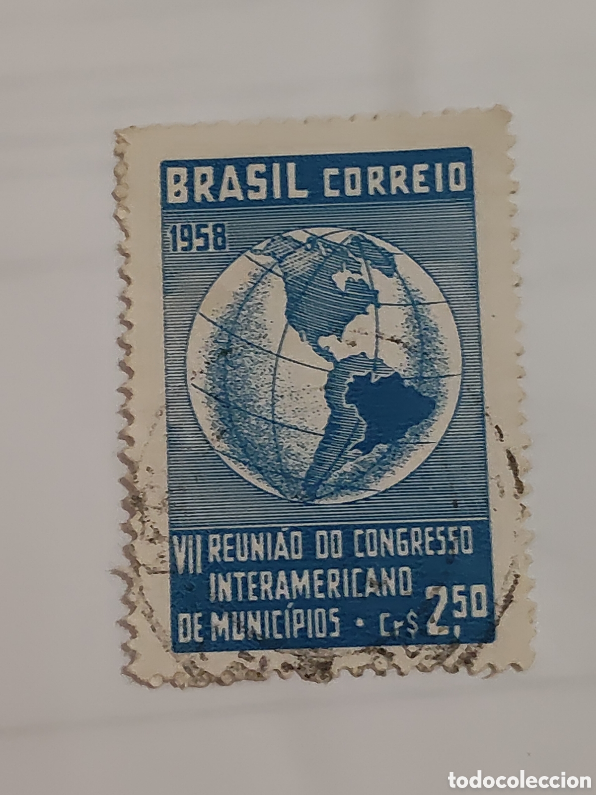 Sellos: Sello de Brasil Vll reuni&oacute;n del congreso interamericano de municipios 1958