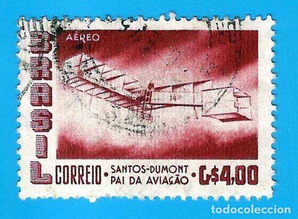 Francobolli: Brasil. 1956. Scott # C84. Santos - Dumont. Avion de 1906
