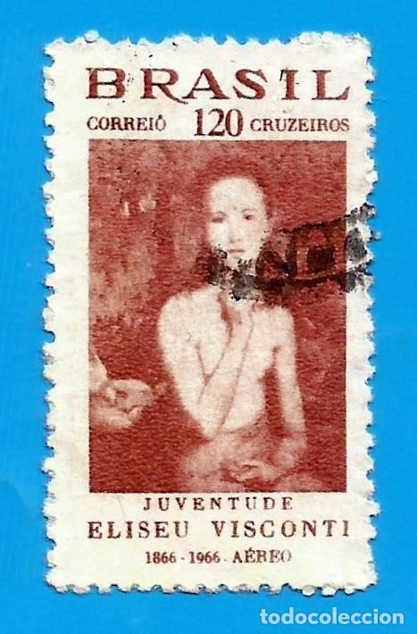 Timbres: Brasil. 1966. Scott # C112. Eliseo Visconti. Pintor. La Juventud