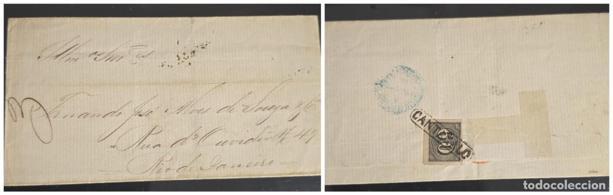 Selos: O) 1844 circa, BRAZIL CANTAGALO, INCLINADO IMPERFORATED DE 60r, CIRCULATED COVER TO RIO DE JANEIRO