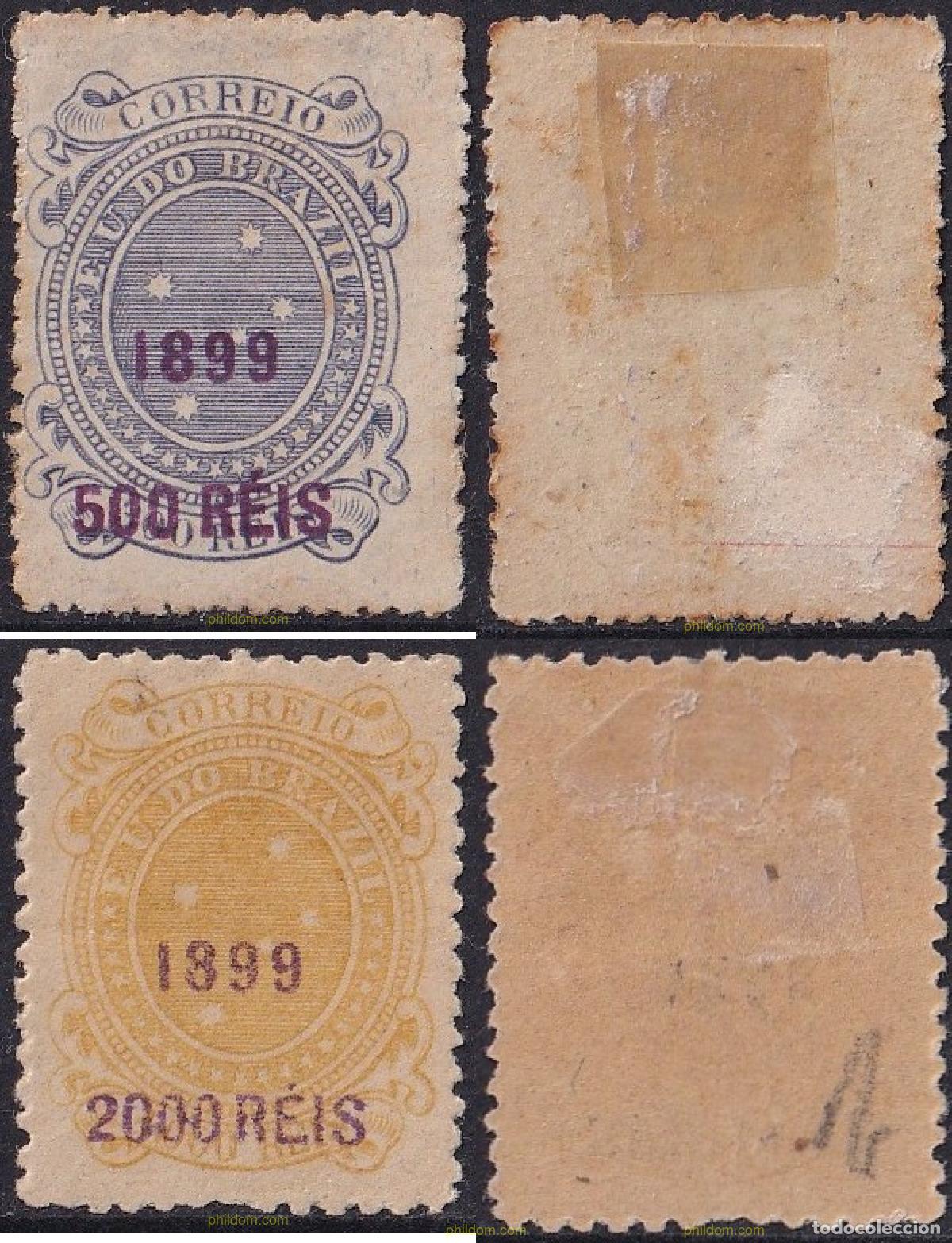 Timbres: 796611 HINGED BRASIL 1899 SELLOS DEL 1880 SOBRECARGA VIOLETA