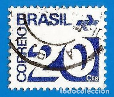 Sellos: Brasil. 1972. Scott # 1251. Numero y Emblema de la Oficina de Correos