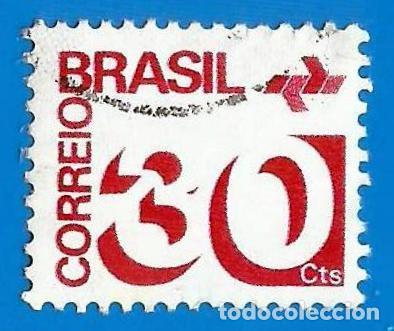 Francobolli: Brasil. 1972. Scott # 1253. Numero y Emblema de la Oficina de Correos