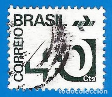 Sellos: Brasil. 1973. Scott # 1254. Numero y Emblema de la Oficina de Correos