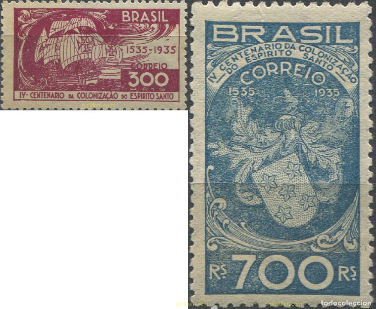 Sellos: 796630 HINGED BRASIL 1935 4 CENTENARIO DE LA COLONIZACION DEL ESTADO DE ESPIRITO SANTO
