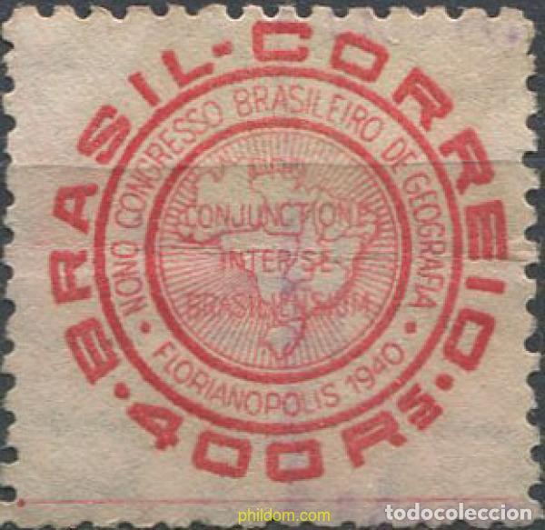 Sellos: 293558 MNH BRASIL 1940 9 CONGRESO BRASILE&Ntilde;O DE GEOGRAFIA EN FLORIONAPOLIS