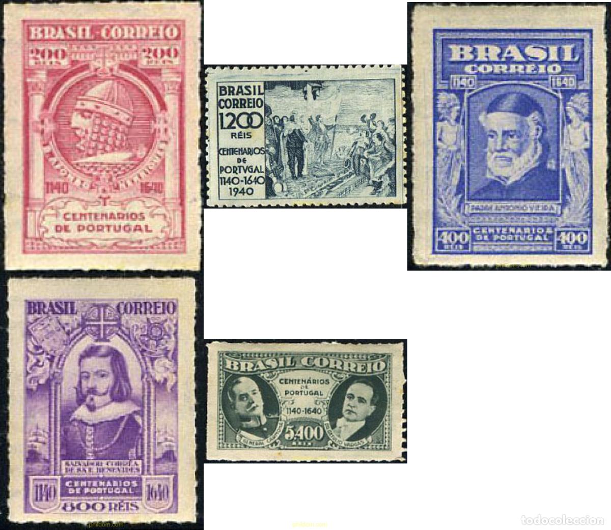 Sellos: 724998 HINGED BRASIL 1941 8 CENTENARIO DE LA MONARQUIA PORTUGUESA