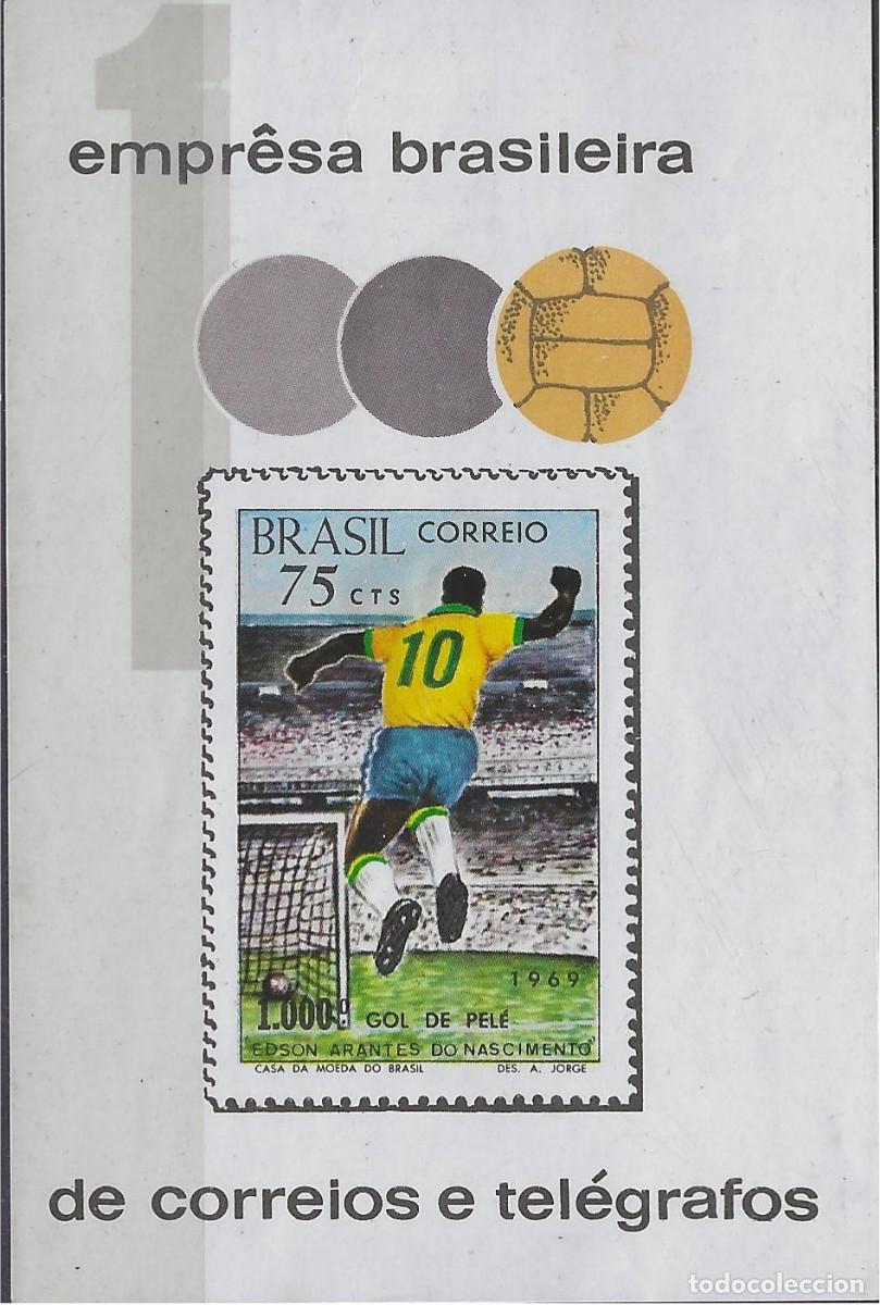 Timbres: BRASIL 1969 - F&Uacute;TBOL - HOJA BLOQUE GOL DE PEL&Eacute;
