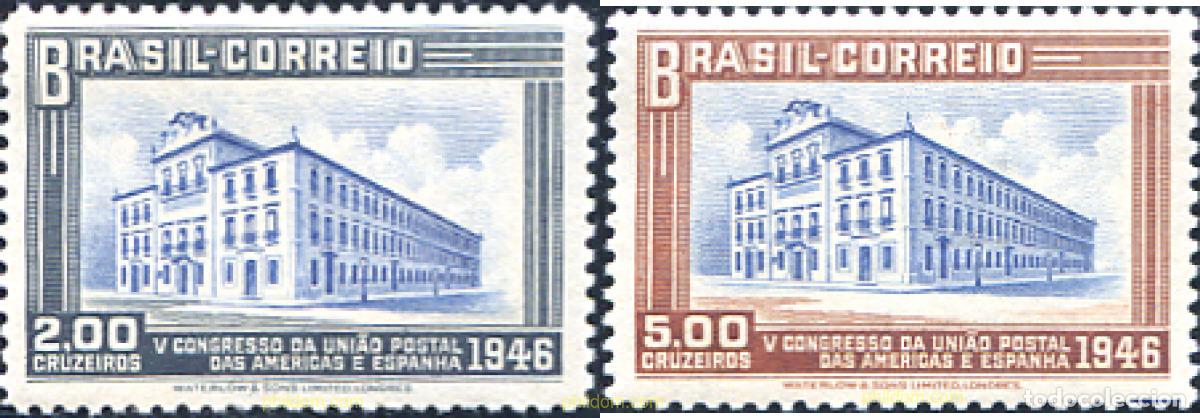 Selos: 796750 MNH BRASIL 1946 CONGRESO DE L'UNION POSTAL DE AMERICA Y ESPA&Ntilde;A A RIO DE JANEIRO
