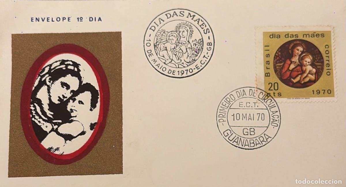 Stamps: TS.)1970, BRAZIL, FIRST DAY COVER, PRE-PRINTED DESIGN OF THE &rdquo;VIRGIN MARY HOLDING THE CHILD JESUS,&rdquo;