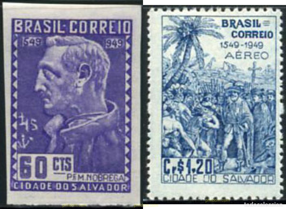 Sellos: 663895 HINGED BRASIL 1949 400 ANIVERSARIO DE LA CIUDAD DE SALVADOR DE BAHIA
