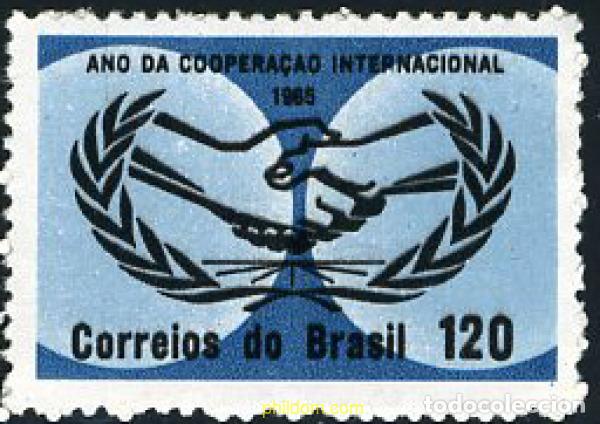 Sellos: 170395 MNH BRASIL 1965 A&Ntilde;O DE LA COOPERACION INTERNACIONAL Y 20 ANIVERSARIO DE LAS NACIONES UNIDAS