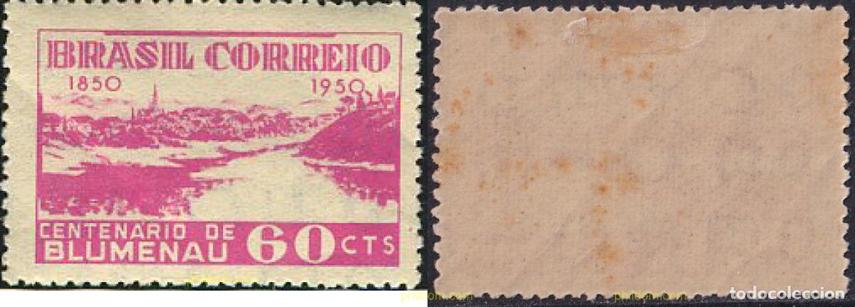 Sellos: 797408 HINGED BRASIL 1950 CENTENARIO DE LA CIUDAD DE BLUMENAU