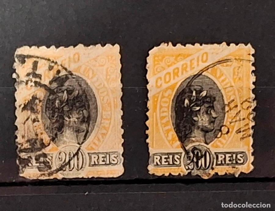 Sellos: 2 sellos de Brasil - Sellos cl&aacute;sicos, 200 Reis