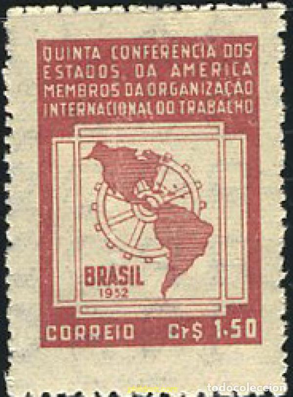 Sellos: 797547 HINGED BRASIL 1952 5 CONFERENCIA DEL ESTADO DE BRASIL, MIEMBROS DE LA ORGANIZACION INTERNACI