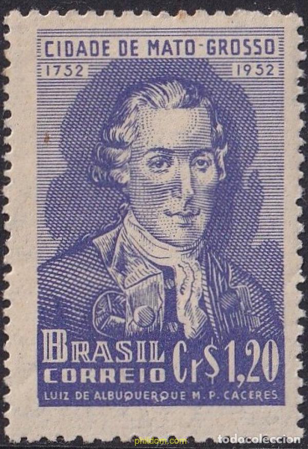 Sellos: 168195 MNH BRASIL 1952 BICENTENARIO DE LA CIUDAD DE MATO GROSSO