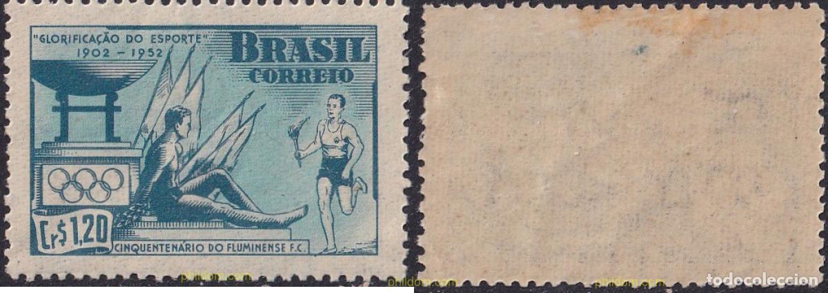 Sellos: 797553 MNH BRASIL 1952 50 ANIVERSARIO DEL CLUB DE FUTBOL FLUMINENSE